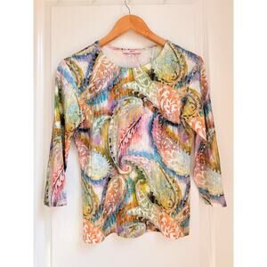 Leggiadro Shaped Lione Knit Tee in French Paisley Size 2 US 6 295$ MSRP